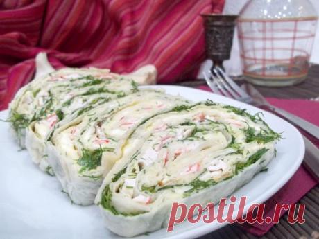 Рулет из лаваша с крабовыми палочками | CityWomanCafe.com