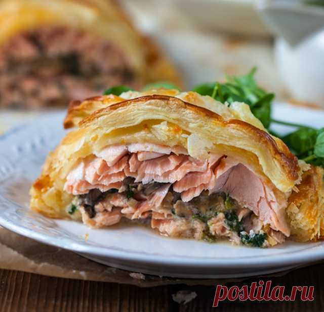Горбуша в духовке с грибами - рецепт приготовления с фото от Maggi.ru