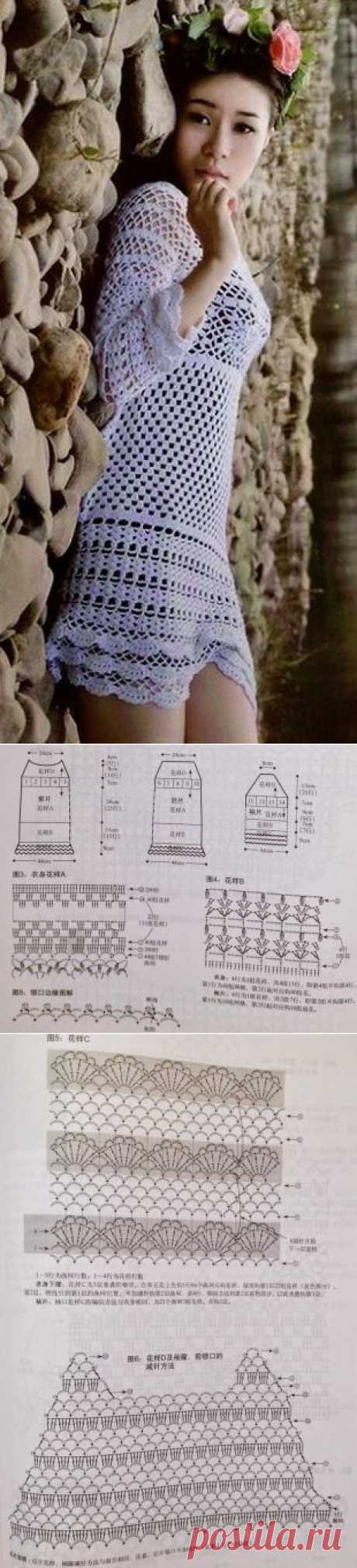 Вязание кружевного платья