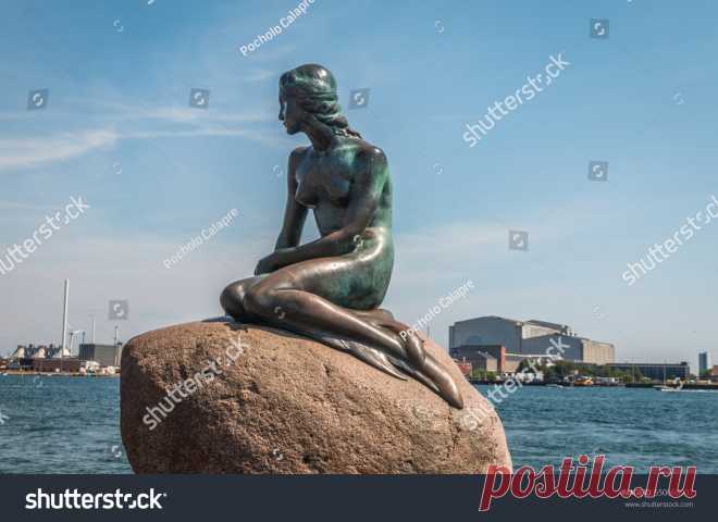 View Little Mermaid Statue Copenhagen Denmark Стоковые Фотографии 550668907 - Shutterstock