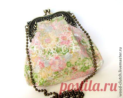 Сумочка из кожи "Апрель" (кожаная сумка, розовая сумка, выпускной) -