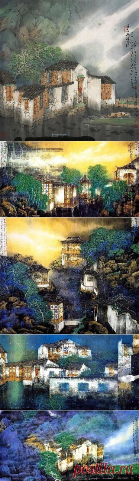 Ru Feng (茹峰). : Ru Фэн окончил Китайскую академию изящных искусств со степенью бакалавра. Намеренно или нет, художник успешно сочетает поэтическое настроение глубокие чувства, чтобы добавить больше шарма к своим работам. Прорывы живописи в результате прорывов сердца, о которых рассказал в своих работах.
Вода, чернила на рисовой бумаге