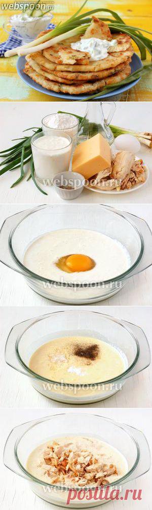 Лепёшки с сыром, курицей и зелёным луком с фото | Рецепт лепешек с курицей | Лепешки с яйцом на Webspoon.ru