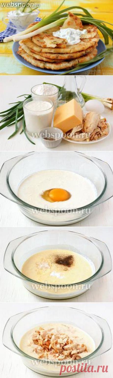 Лепёшки с сыром, курицей и зелёным луком с фото | Рецепт лепешек с курицей | Лепешки с яйцом на Webspoon.ru