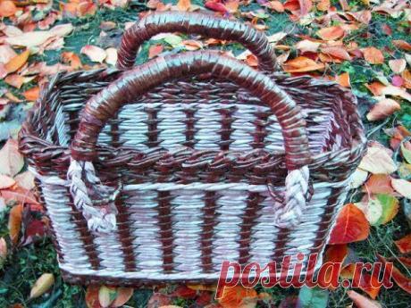 Плетение сумочек из газетных трубочек. Часть 2. - YouTube