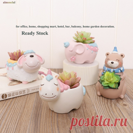 Cute Animal Flower Pot Creative Resin Garden Succulent Planter Decor Home Office