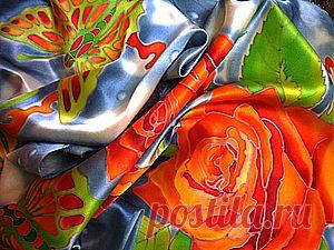 Воспоминание О Лете.(шарф)мастер-класс.холодный батик. - Ярмарка Мастеров - ручная работа, handmade