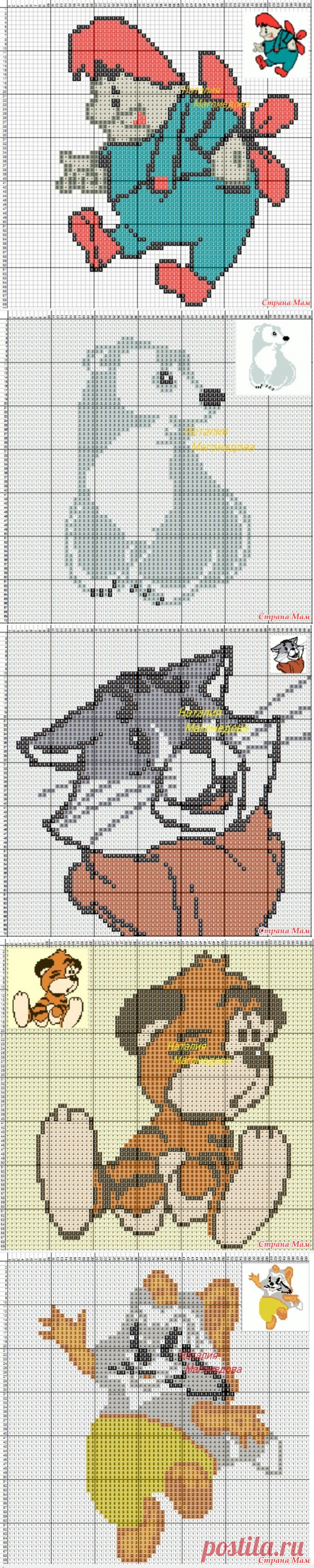 Схемы для жаккарда крючком. Мультики - Вязание - Страна Мам