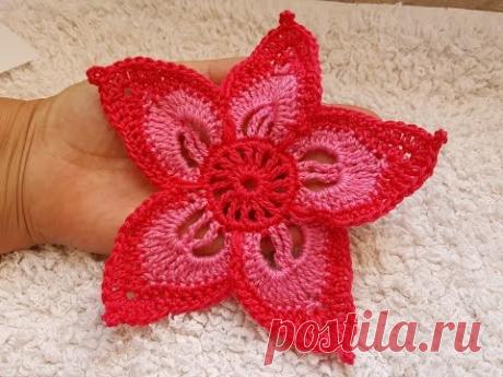 Crochet flower 3 - YouTube