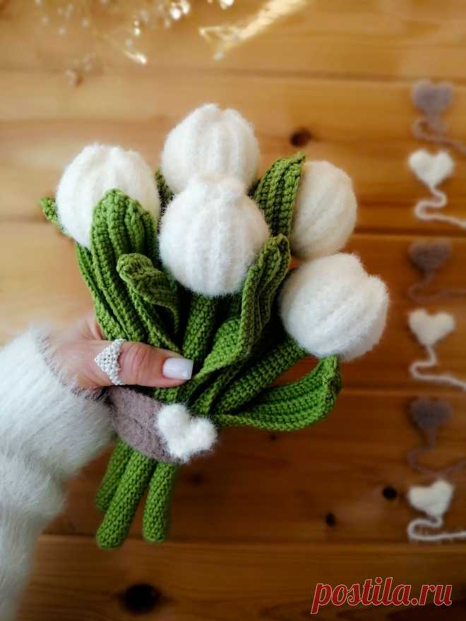 PDF Фиестовые тюльпаны крючком. FREE crochet pattern; Аmigurumi toy patterns. Амигуруми схемы и описания на русском. Вязаные игрушки и поделки своими руками #amimore - тюльпан, цветок, букет цветов к 8 марта, цветы.