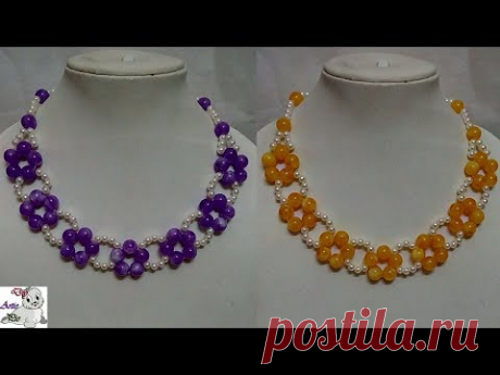 #90 How to Make Pearl  Beaded Necklace || Diy || Jewellery Making