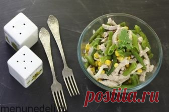 Рецепт салата со свининой и стручковой фасолью / Меню недели