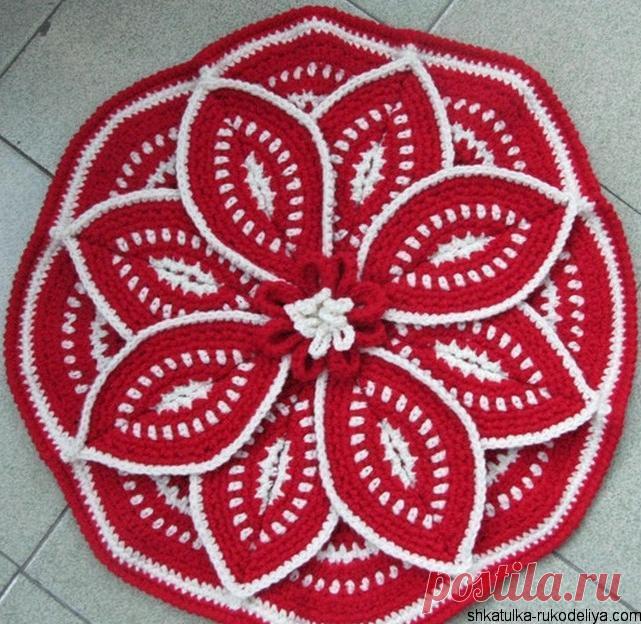 Коврик из круглых мотивов Коврик из круглых мотивов схемы. Коврик или сидушка из лепестков крючком