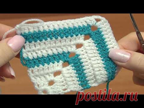 Популярные КВАДРАТНЫЕ МОТИВЫ/Пэчворк крючком/Шапка, шарф, юбка/Урок 27 часть 3 из 3
