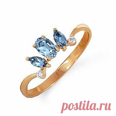 Гарнитур из красного золота с топазом и фианитами (арт. Гарнитур 3317-18)