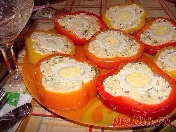 Перец с сырной начинкой и яйцом. Одноклассники