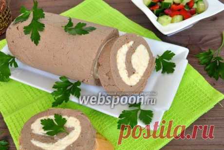 Рулет из куриной печени с яично-сырной начинкой