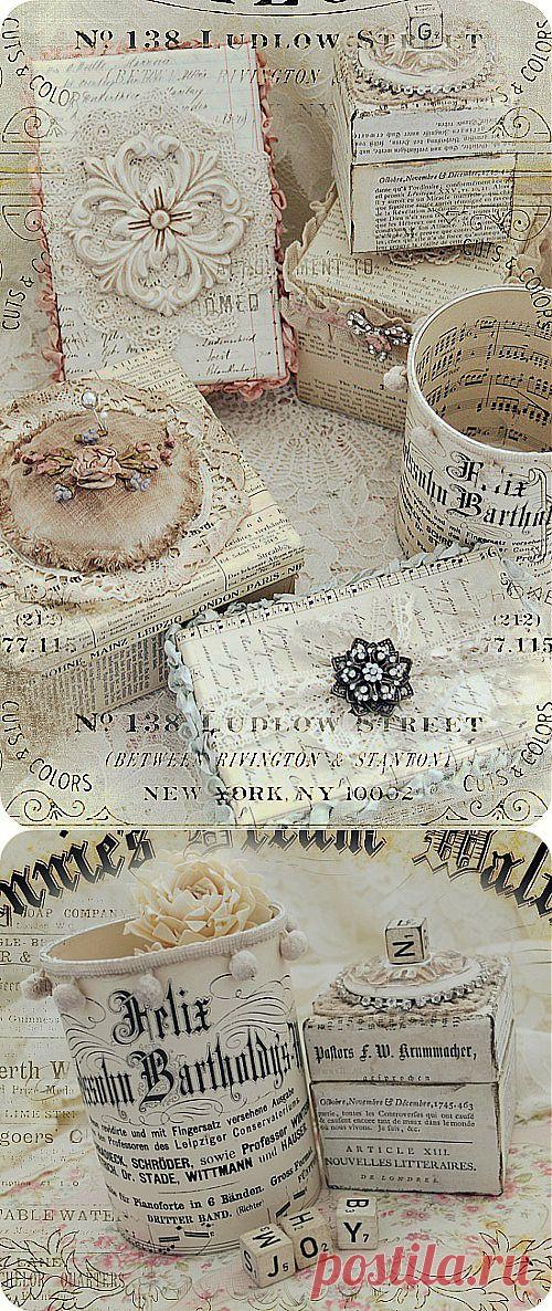 ОФОРМЛЕНИЕ КОРОБОК КНИЖНЫМИ СТРАНИЦАМИ.