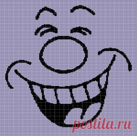 LAUGHING FACE CROCHET AFGHAN PATTERN GRAPH | VandihandCrochet on ArtFire