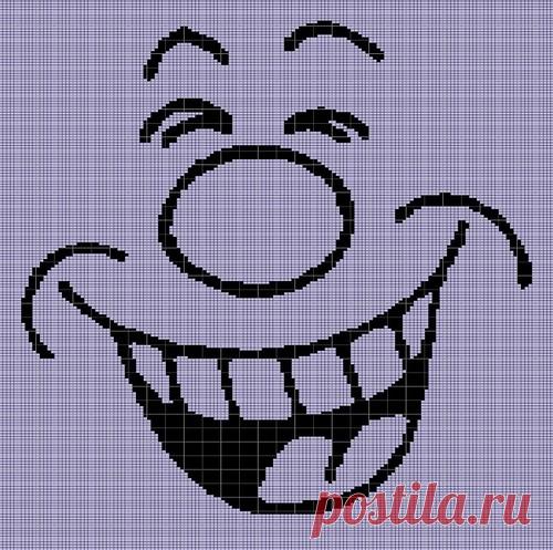 LAUGHING FACE CROCHET AFGHAN PATTERN GRAPH | VandihandCrochet on ArtFire
