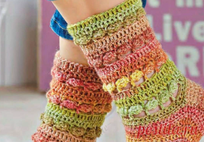 Как связать носки крючком с 