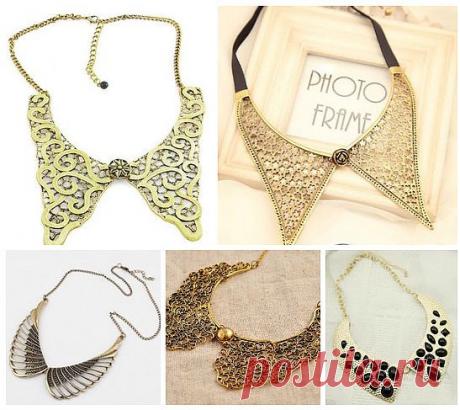 Популярные металлические воротники-колье