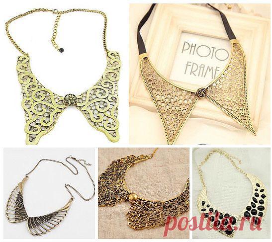 Популярные металлические воротники-колье