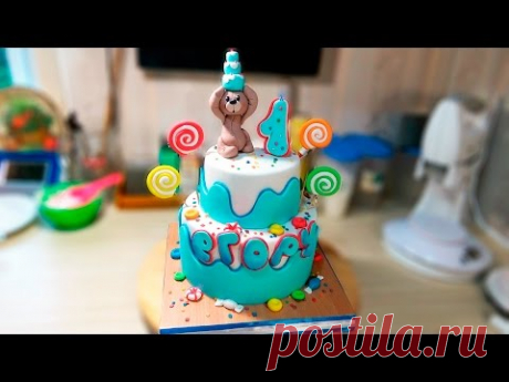 Двухъярусный детский торт с мишкой / Bunk children's cake with Teddy bear - Я - ТОРТодел!
