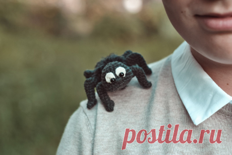 PDF Паучок крючком. FREE crochet pattern; Аmigurumi toy patterns. Амигуруми схемы и описания на русском. Вязаные игрушки и поделки своими руками #amimore - паук, маленький паучок.