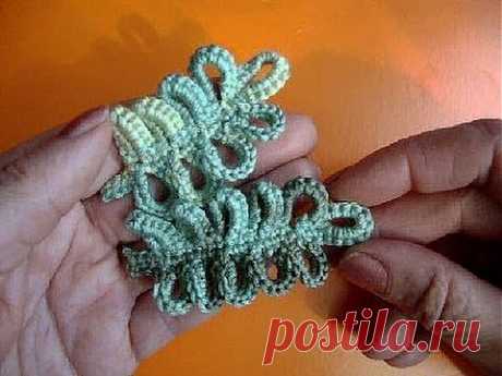 Как вязать листик крючком Урок 303 How to crochet leaf - YouTube