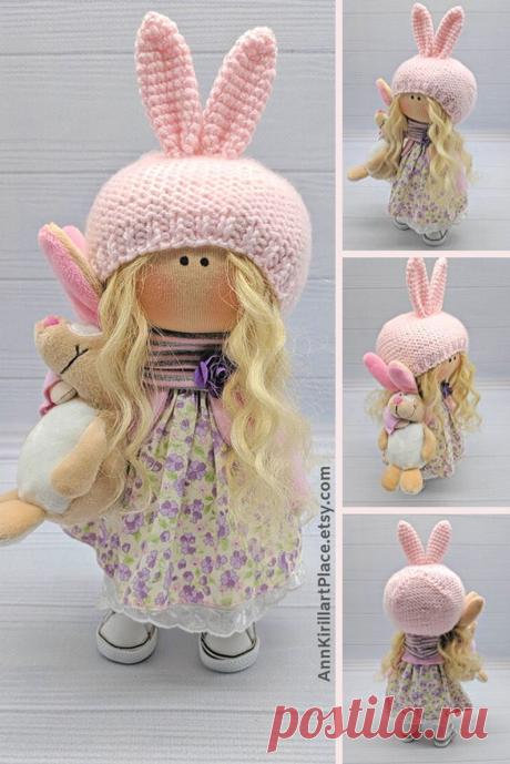 Puppe Fabric Soft Doll Bunny Doll Handmade Interior Textile | Etsy