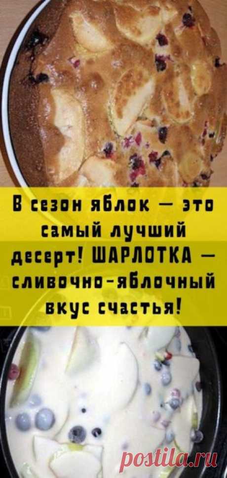 В сезон яблок — это самый лучший десерт! ШАРЛОТКА — сливочно-яблочный вкус счастья!