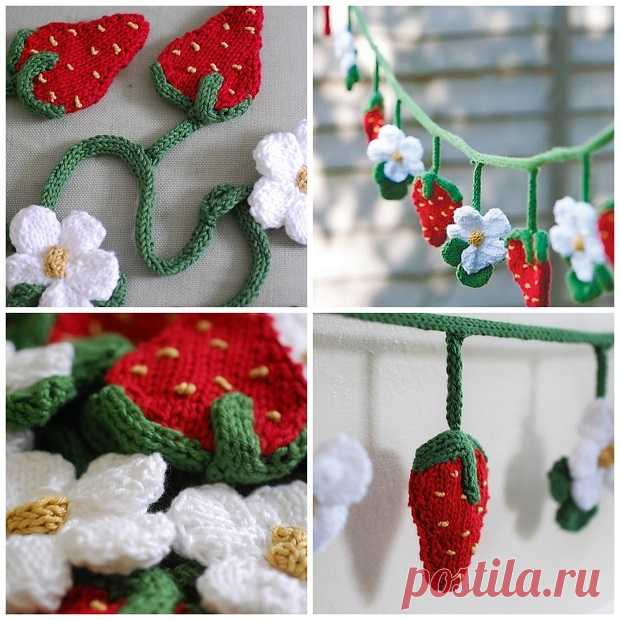Как связать клубнику спицами. Схема