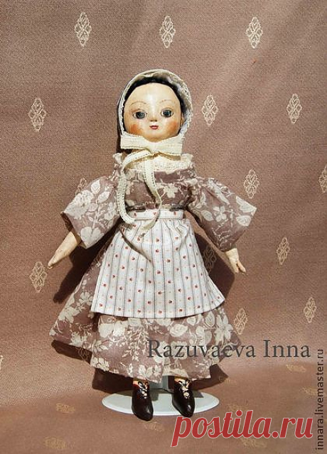 Кукла в старинном стиле Вивьен. - коричневый,старинная кукла,старинная технология