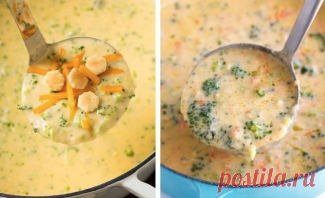 Полезно и очень вкусно! Ну очень! Сырный суп с шампиньонами и брокколи
