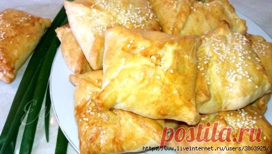 Аппетитный Курник с курицей и картофелем на быстром слоеном тесте на кефире