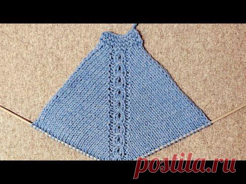 Красивая и универсальная регланная линия спицами при вязании изделия сверху вниз и снизу вверх...