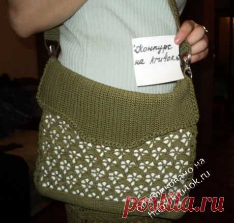 Сумочка Зеленый луг - вязание крючком на kru4ok.ru