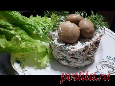 САМЫЙ ВКУСНЫЙ САЛАТ из  КУРИЦЫ с орехами и грибами | Chicken SALAD with nuts and mushrooms