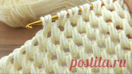PERFECT 💯👌very easy Tunisian baby blanket model / Dolgulu tunus işi bebek battaniyesi modeli