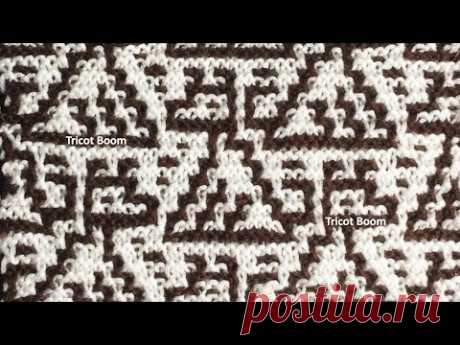 Kniting Pattern "Dog" for children's fabric. Узор "Собачка" для детских изделий. Мозаика спицами.