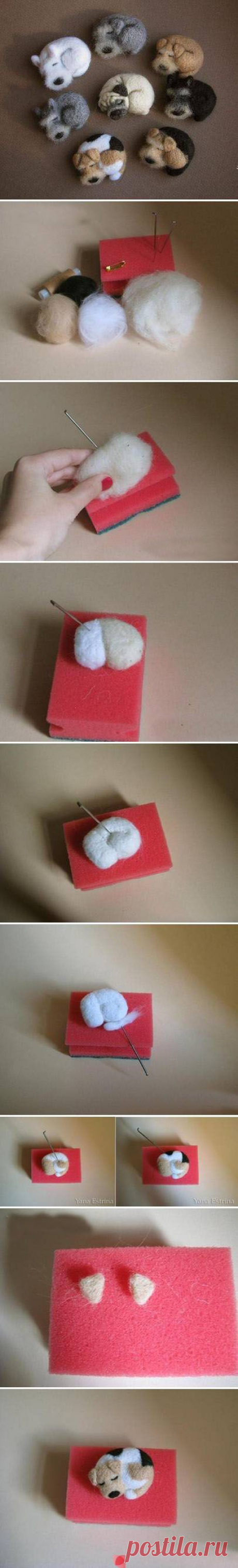 (2524) Picture Tutorial of how to needle felt a sleeping dog. Of course I will never make this-but it's the cutest little thing in the whole wide world! |…