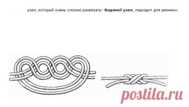 Узлы для закрепления резинки, лески, синтетических нитей в бижу-изделиях.