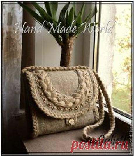 Сумка из мешковины - бежевый,сумка,сумка женская,сумка из…