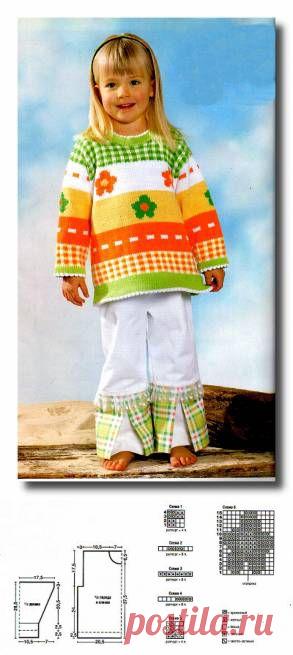 Джемпер нарядный для девочки. Вяжем детям. - Вязание джемперов для девочек - Вязание девочкам - Вязание для малышей - Вязание для детей. Вязание спицами, крючком для малышей
