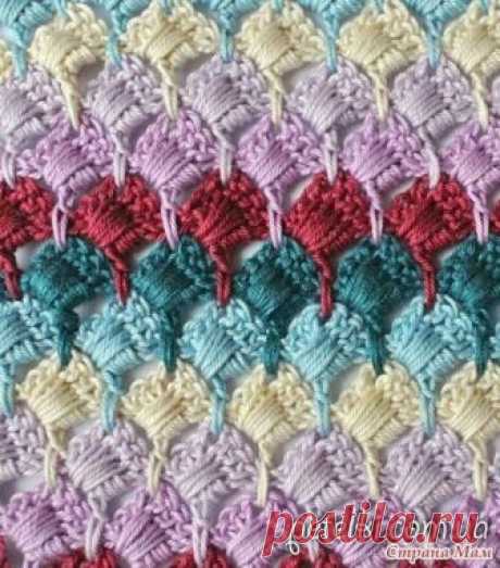 Вязаный чешуйками узор diy Модная одежда и дизайн интерьера своими руками
