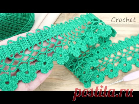 Цветочное ЛЕНТОЧНОЕ КРУЖЕВО вязание крючком 🧶Easy to Crochet TAPE LACE Tutorial🧶