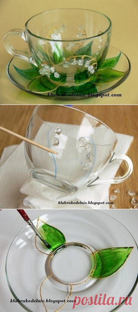 Рисунки на стекле: ландыши. Роспись своими руками