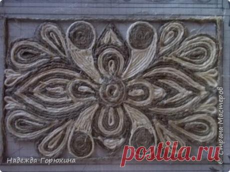 ​Шкатулка в технике джутовой филиграни