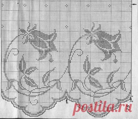 Kira scheme crochet: Tulip motif for tablecloths and curtains